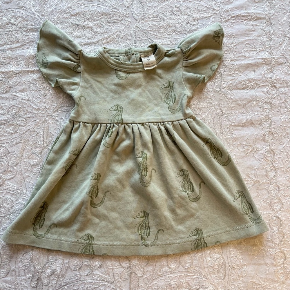 VGUC Kate Quinn Olive Dress with Seahorse Design